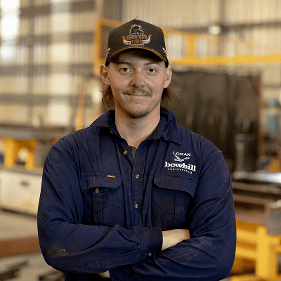 Logan, apprentice metal fabricator at Bowhill Engineering